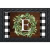 Briarwood Lane Everyday Doormat 30x18 Indoor Outdoor Wreath Monogram Letter E Doormat - 2 of 4
