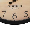 FONTOI Wall Clocks Living Room Modern Round Hanging Clock Aged Timepiece Vintage Wall Decor for Bedroom, Office, Brown, 20"*20"*1.75" - 4 of 4
