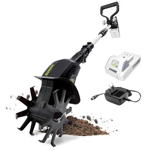 Sun Joe 24V Cordless Garden Tiller Cultivator Kit with Battery and Charger for Weeding, Soil Aeration and Prepping Plant Beds, Black, 24V-TLR-LTE - 1 of 4