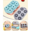JDICTION 3-Pack Silicone Baking Mold, 6-Cavity Fluted Tube Pan for Mini Bundt Cakes, Non-Stick Heritage Bundtlette Set (Pink, Blue, Gray) - 4 of 4