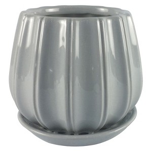 Trendspot Contour Ceramic Planter - 5.5 in. - Gray - Case of 2 - 1 of 1