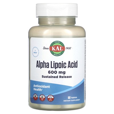 KAL Alpha Lipoic Acid, 600 mg, 60 Tablets