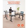 VEVOR L Shaped Desk, Electric Adjustable Height Corner Gaming Desk with Dual Hooks, Heavy Duty Carbon Steel L-Shaped Computer Table, Black - 3 of 4