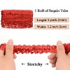 Alilang Elastic Sequin Trim, 1.2 Inch 3 Row Flat Glitter Paillette Sequin Ribbon, Metallic Stretch Sequin Strip Sewing DIY Craft, 5 Yards - 2 of 4