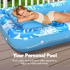 Jasonwell 4-in-1 Inflatable Pool Lounger, 70"x46" Float with Pillow, Sunbathing Bed Raft for Adults, Blue, Large - 3 of 4