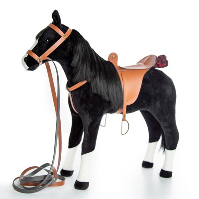 The Queen's Treasures 18 Inch Doll Little House Black Pony & Saddle Set