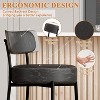 DYHOME 24 inches Bar Stools Set of 3, Counter Height Bar Stools with Leather Pad Wood Back, Leather Upholstered Bar stools for Kitchen Island, Cafe - 3 of 4