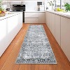 Modern Thin Rug Oriental Floral Carpet Design for Living Room Bedroom Dorm Kitchen Contemporary Decor - Non Slip, Machine Washable - 4 of 4