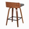 26" Mid-Century Modern 360¡ã Swivel Counter Stools with Bent Wood Legs, Padded Seat, and Square Footrest (Set of 2) for Kitchen - 4 of 4