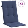 vidaXL Highback Chair Cushions 4 pcs Navy Blue Fabric - 2 of 4