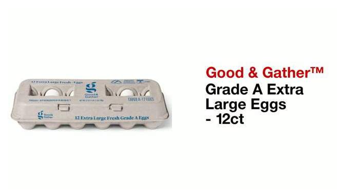 Grade A Extra Large Eggs - 12ct - Good &#38; Gather&#8482;, 2 of 5, play video