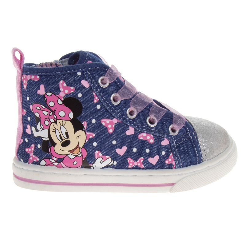 Minnie Mouse Shoes Girl Sneakers - High Top Casual Canvas Characters Slip on Kids Shoes (toddler/little kid sizes 6-12), 6 of 9