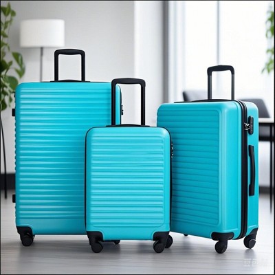 KTMBDW Luggage Sets PC+ABS Durable Suitcase Double Wheels TSA Lock