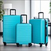 Gulches 3 Piece Luggage Sets ABS Lightweight Suitcase with Two Hooks, Spinner Wheels, TSA Lock, (20/24/28) Turquoise - 2 of 4