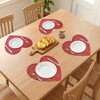 REGALWOVEN Heart Shape Placemats Set of 6, Happy Valentine's Day Dining Table Place Mats Home Kitchen Decor - 3 of 4