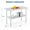 Stainless Steel Work Table with Backsplash, Heavy Duty Commercial Prep Table, NSF Certified Workstation for Restaurant Kitchen, Bakery - 3 of 4