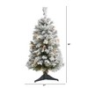 3ft Nearly Natural Pre-Lit LED Flocked White River Mountain Pine with Pinecones Artificial Christmas Tree Clear Lights - 2 of 4