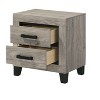 Gulches Light Gray Finish Nightstand 23 Inches High 2 Drawers Black Leg Design - 3 of 4