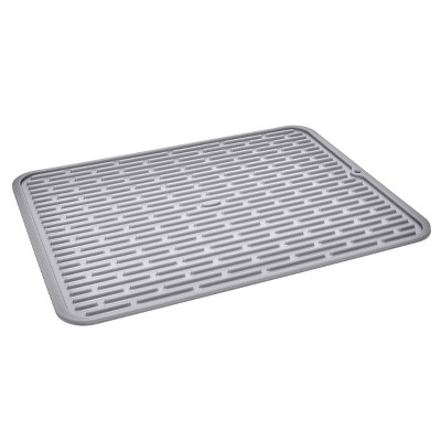 OXO Silicone Dish Drying Mat - Gray (Large): Dishwasher-Safe Drying Rack for Dishes, 16.9 x 12.5 Silicone Mat
