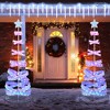 Costway 7 FT Outdoor Spiral Christmas Tree Pre-lit Christmas Tree with 341 LED Lights - 4 of 4