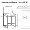 Dyonery Counter Height Bar Stools, 25.6" H Barstools Set of 2, Faux Leather Modern Kitchen Bar Counter Stools with Back and Metal Legs - 2 of 4