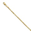 Black Bow Jewelry 2.5mm 14k Yellow Gold Solid Light Diamond Cut Rope Chain Necklace - 3 of 4