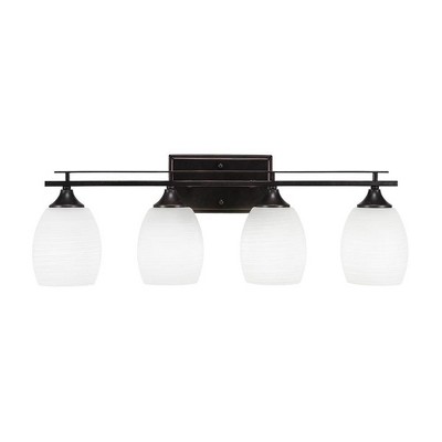 Toltec Lighting Uptowne 4 - Light Vanity in  Dark Granite with 5" White Linen  Shade