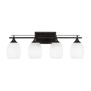 Toltec Lighting Uptowne 4 - Light Vanity in  Dark Granite with 5" White Linen  Shade - 1 of 1