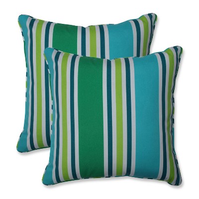 18.5" 2pk Aruba Stripe Throw Pillows Blue - Pillow Perfect