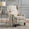 Christopher Knight Home Wescott Contemporary Fabric Wingback Pushback Recliner, Light Beige and Blue Floral - image 2 of 4