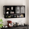 47.25" Four-door Glass Wall Cabinet Storage, Wall-mounted,Suitable for Kitchen, Living Room - 2 of 4