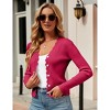 Womens Lightweight Knit Cardigan V Neck Long Sleeve Front Button Down Elegant Shrugs - 4 of 4
