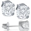 Pompeii3 1.55Ct Diamond Studs & Earring Halo Jackets 14K White Gold - 3 of 4