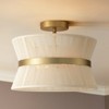 Rennnsan Wyrell 13" W 2 - Light Drum Linen Bohemian Dimmable Semi Flush Mount in Gold - 2 of 4
