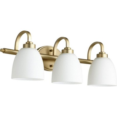 Quorum Lighting Reyes 3-Light Aged Brass Wall Sconce