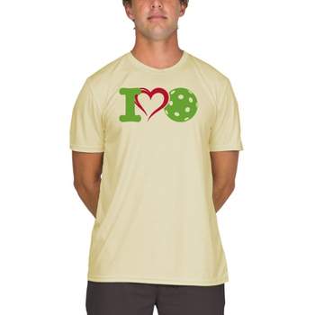 Vapor Apparel Men's I Heart Pickleball UPF 50+ Sun Protection Short Sleeve Performance T-Shirt for Sports and Outdoor Lifestyle