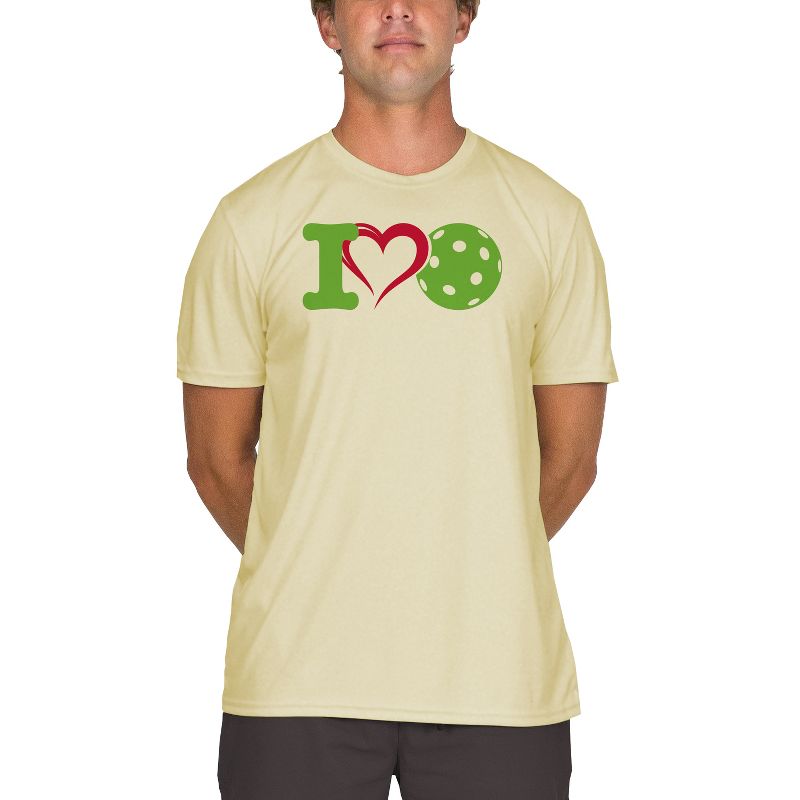 Vapor Apparel Men's I Heart Pickleball UPF 50+ Sun Protection Short Sleeve Performance T-Shirt for Sports and Outdoor Lifestyle, 1 of 4