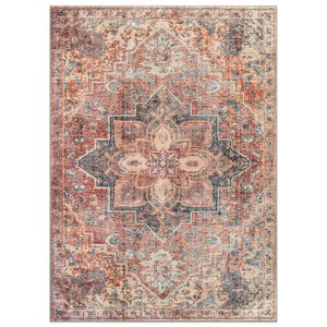World Rug Gallery Savina Multicolor Traditional Indoor Rug – Washable Flatweave Construction with Non-Slip Backing - 1 of 4
