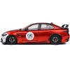 2022 Alfa Romeo Giulia GTAm #99 Red Metallic with Black Top and Italian Flag Stripes 1/18 Diecast Model Car by Solido - 3 of 4