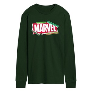 Men's - Marvel - Logo Wrapping Paper Long Sleeve Graphic T-Shirt - 1 of 2