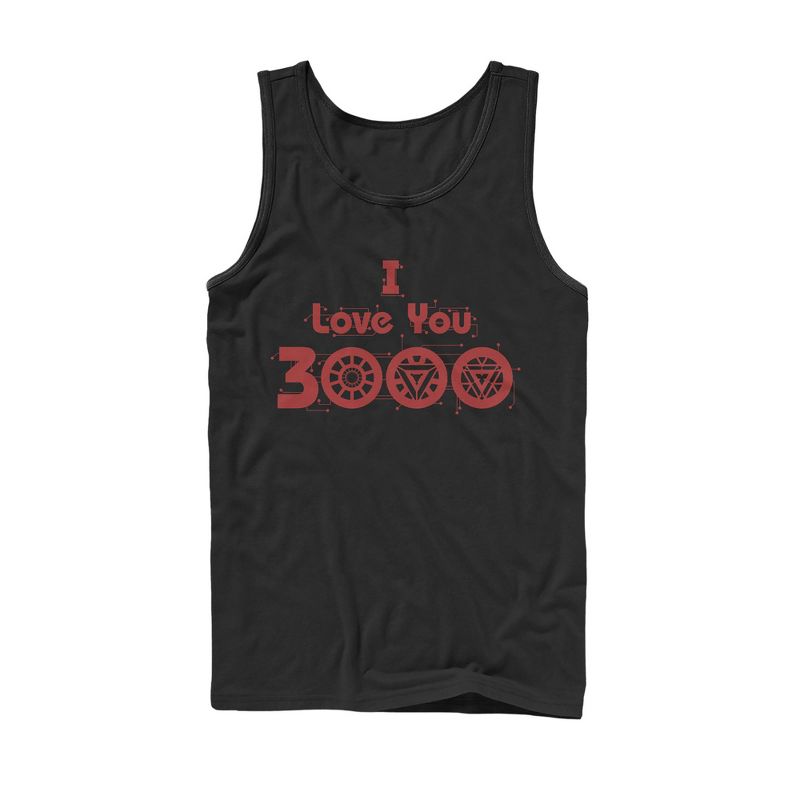 Men's Marvel Love You 3000 Iron Man Icons Tank Top, 1 of 5