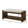 Accent Bench with Lower Shelf Shoe Rack, Padded Seating Bench, Modern Compact Bed End Bench with Storage - 2 of 4