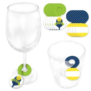 Big Dot of Happiness Let's Rally - Pickleball - Birthday or Retirement Party Paper Beverage Markers for Glasses - Drink Tags - Set of 24 - 1 of 4