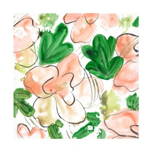 Canvas Wall Art - Melissa Wang 'Peachy Flora III' Wall Art for Living Room, Bedroom, or Office Décor by Trademark Fine Art - 24 x 24 Inches - 1 of 4