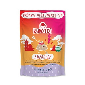 Kubo Tea Organic High Caffeine Mint Blend Energize Yerba Mate