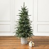 LuxenHome 4.5Ft Pre-Lit Green Slender Fir Potted Artificial Christmas Tree - 3 of 4
