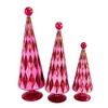 Cody Foster 14.5 Inch Diamond Trees Burgundy Pink Christmas Decorative Tree Set , Christmas Decor Mid Century Style Reflective (3PC) - 3 of 4