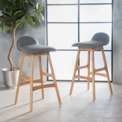 NicBex Wooden Bar Stools Set of 2, Fashion Upholstered Counter Stool Chair with Back for Bar, Kitchen