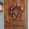 Puleo 26" Pre-Lit Artificial Rose and Pinecone Christmas Wreath - 2 of 4