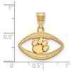 Black Bow Jewelry 14k Yellow Gold Plated Sterling Silver Clemson Tigers NCAA Pendant - 2 of 3